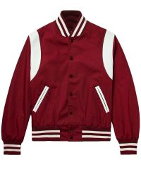 Varsity Satin jacket Red Single stripe